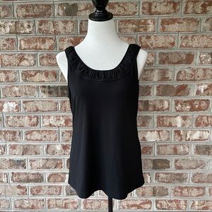 Chico's Black Chiffon Trim Tank Top Sz L